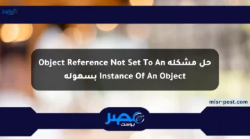 حل مشكلة Object Reference Not Set To An Instance Of An Object بسهولة